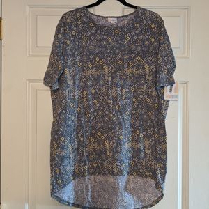 NWT LLR tunic top in XS with blue/yellow pattern